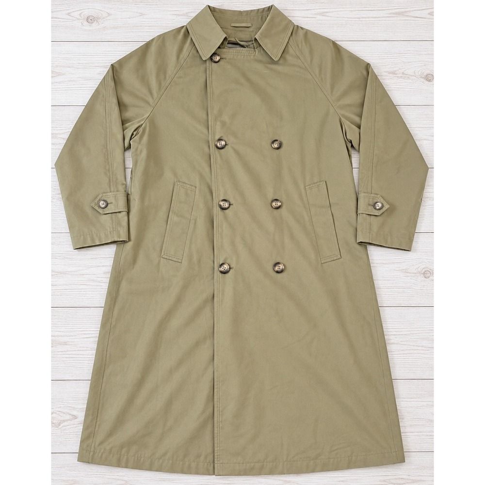Vintage London Fog Trench Coat Green Double Breasted Rain Jacket Mod 40 Short